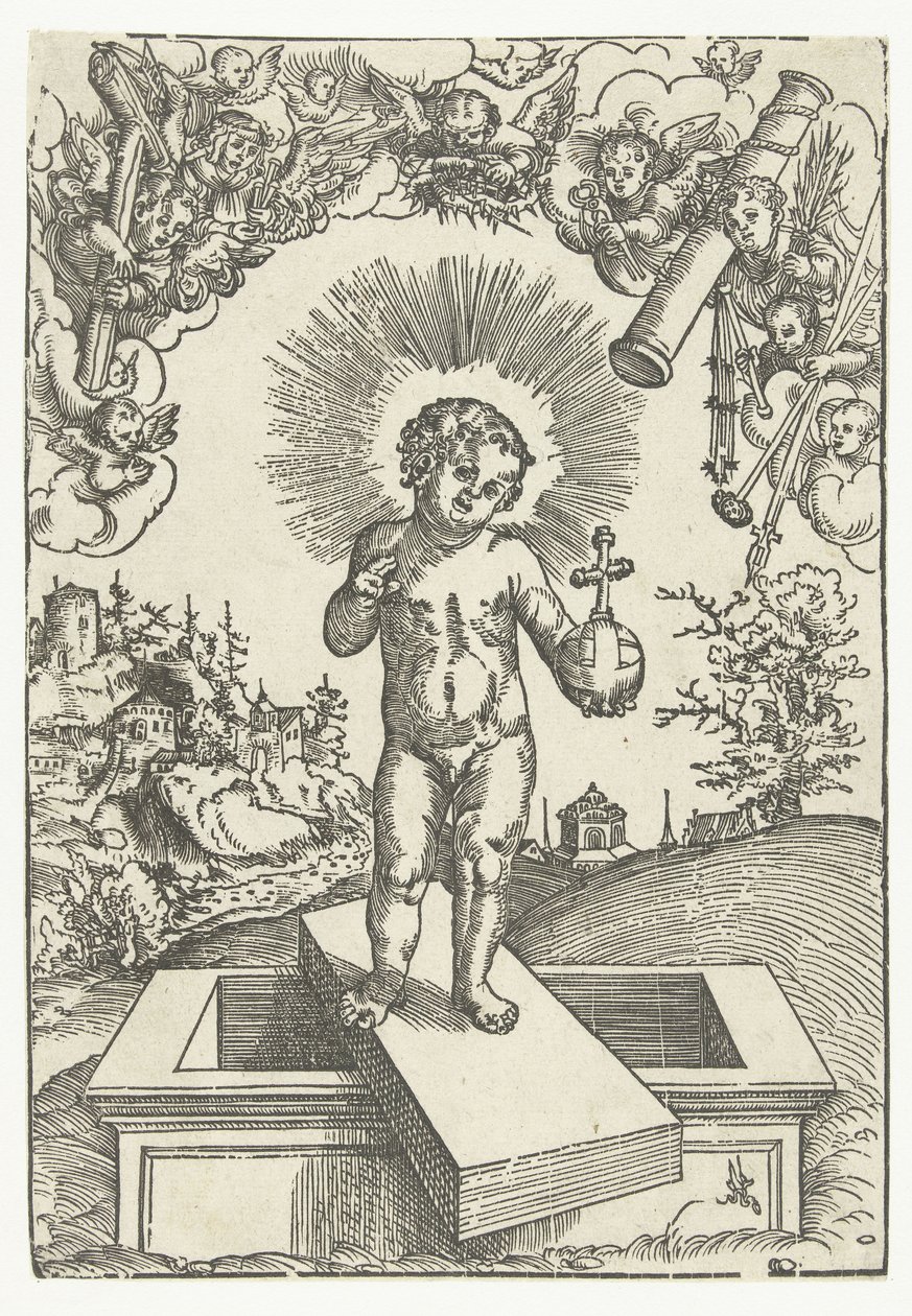 Christ Child as Redeemer Surrounded by Angels with Instruments of the Passion by Lucas Cranach