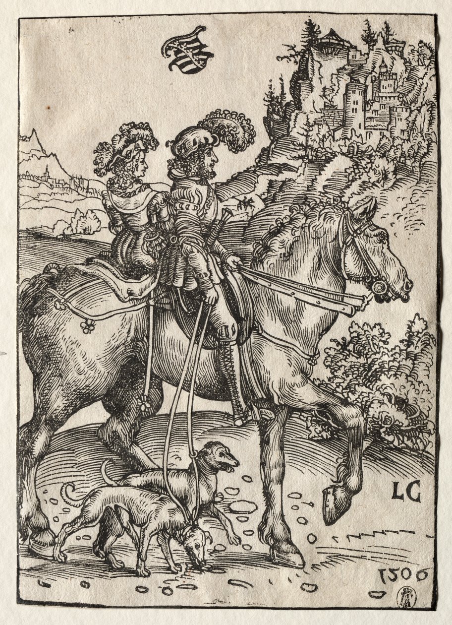 A Gentleman and a Lady Riding to the Chase by Lucas Cranach