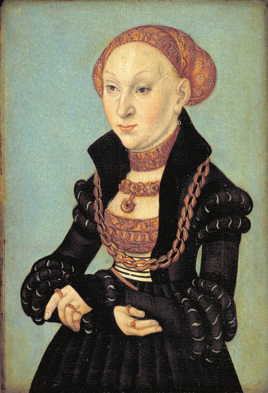 Portrait of the Electress Sibyl of Saxony (1510-1569) by Lucas Cranach d.Æ.