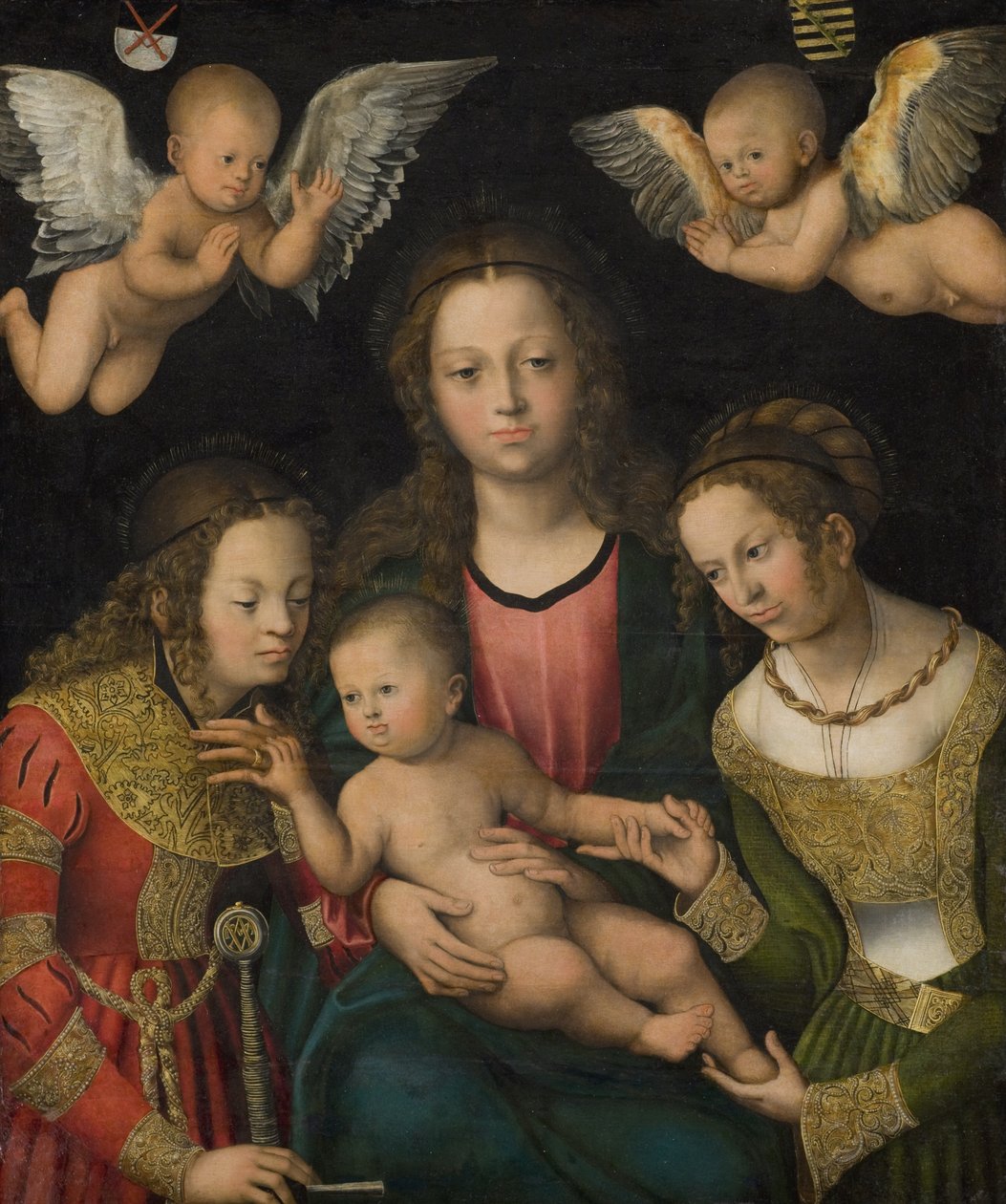 Virgin and Child with Saints Catherine and Barbara by Lucas Cranach d.Æ.