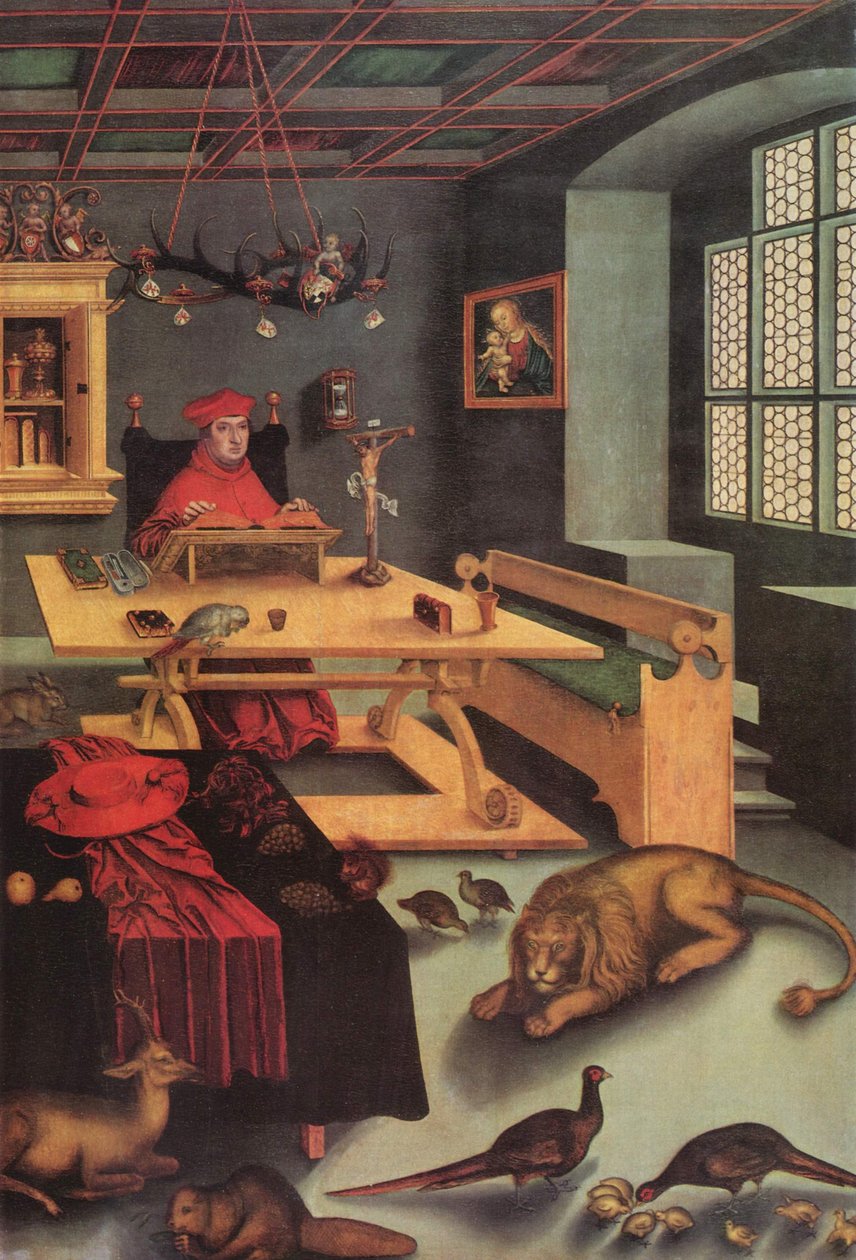 Cardinal Albrecht of Brandenburg as Saint Jerome by Lucas Cranach the Elder