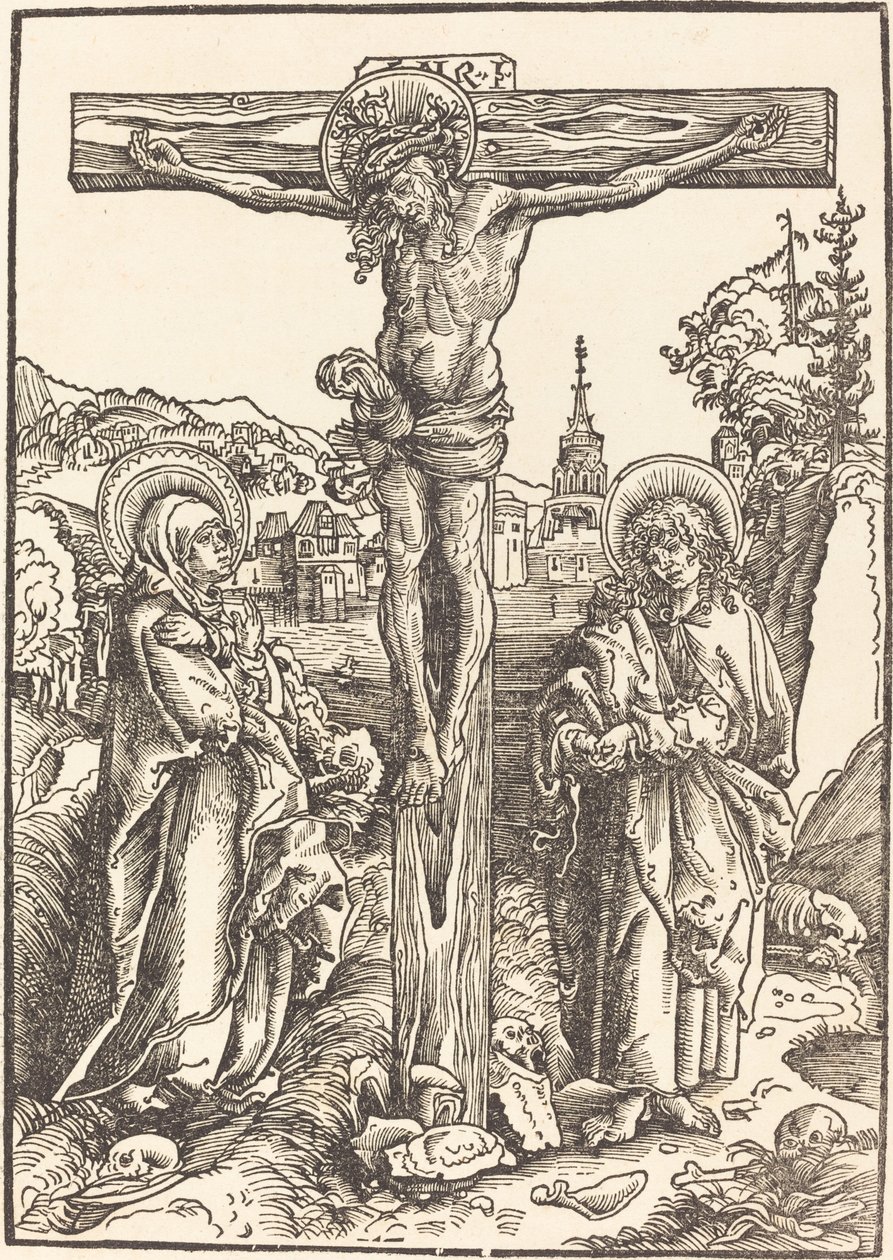 Christ on the Cross Between the Virgin and Saint John by Lucas Cranach the Elder