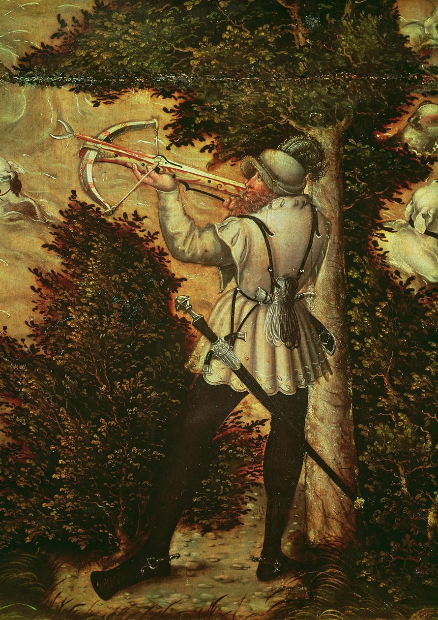 Crossbowman Taking Aim (detail) by Lucas Cranach the Elder