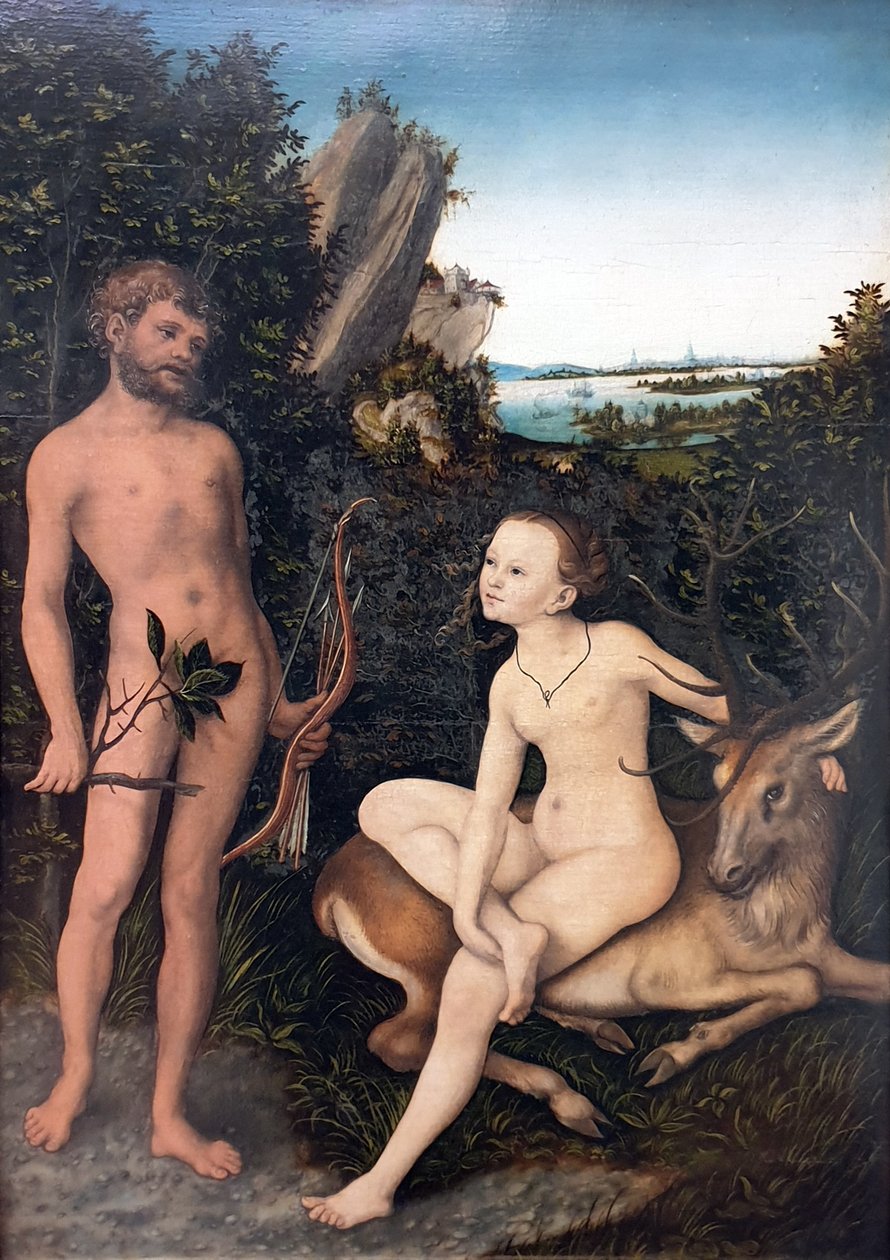 Apollo and Diana in Wooded Landscape by Lucas Cranach the Elder