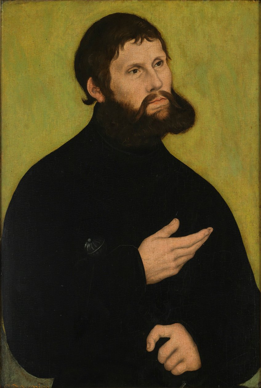 Portrait of Martin Luther as Junker Jörg by Lucas Cranach the Elder