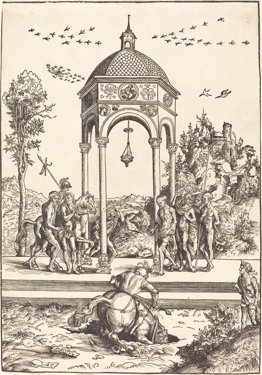 Marcus Curtius Plunging into the Chasm by Lucas Cranach the Elder