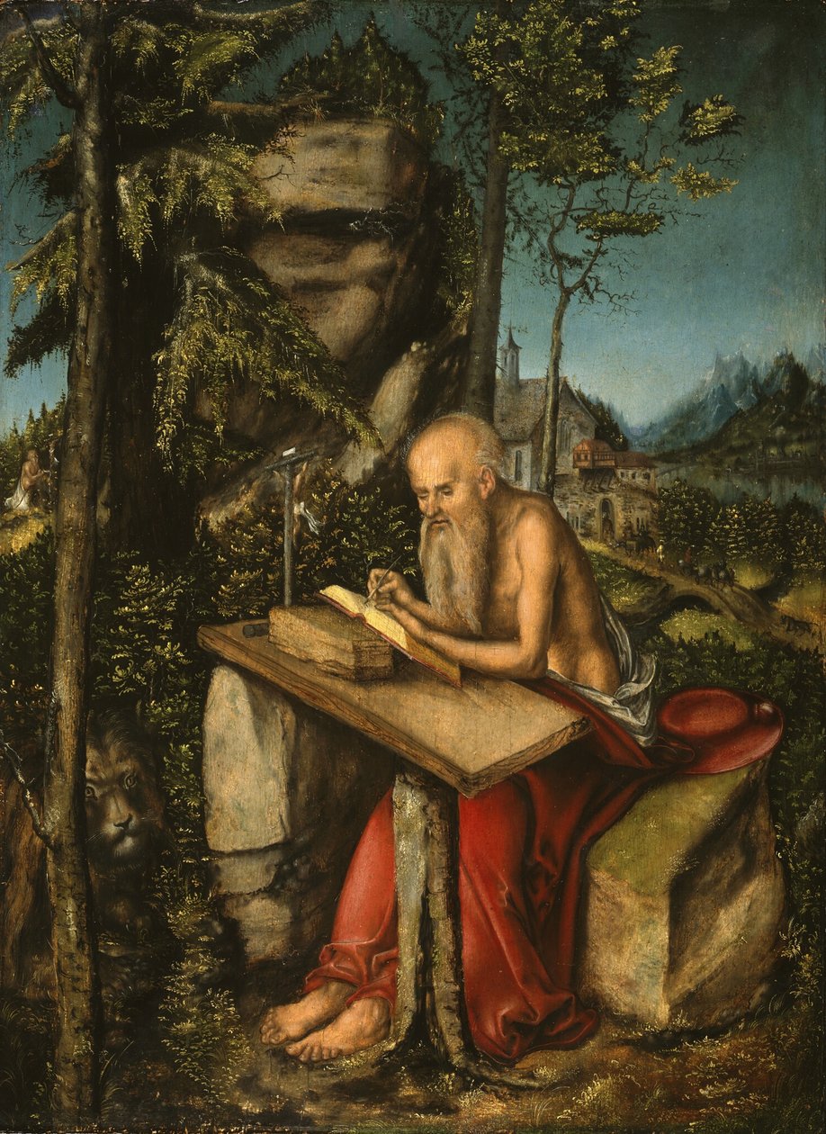 Saint Jerome in a Rocky Landscape by Lucas Cranach the Elder