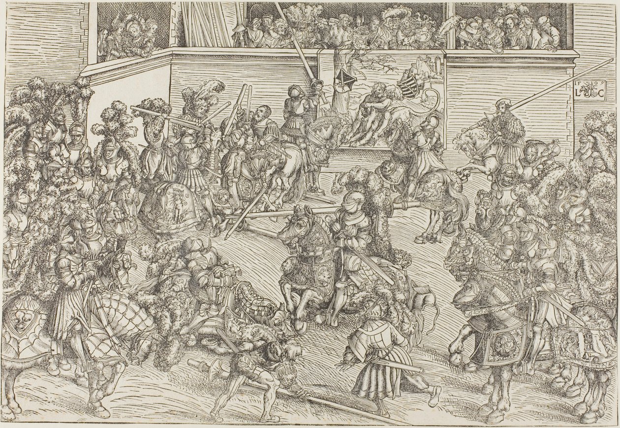 The Second Tournament with a Tapestry Showing Samson and the Lion by Lucas Cranach the Elder