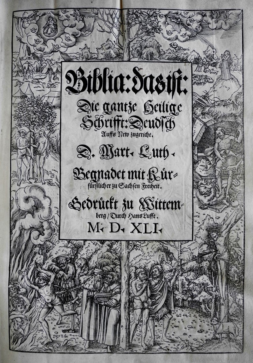 Cover Design of the Bible by Martin Luther, 1541 by Lucas Cranach the Younger