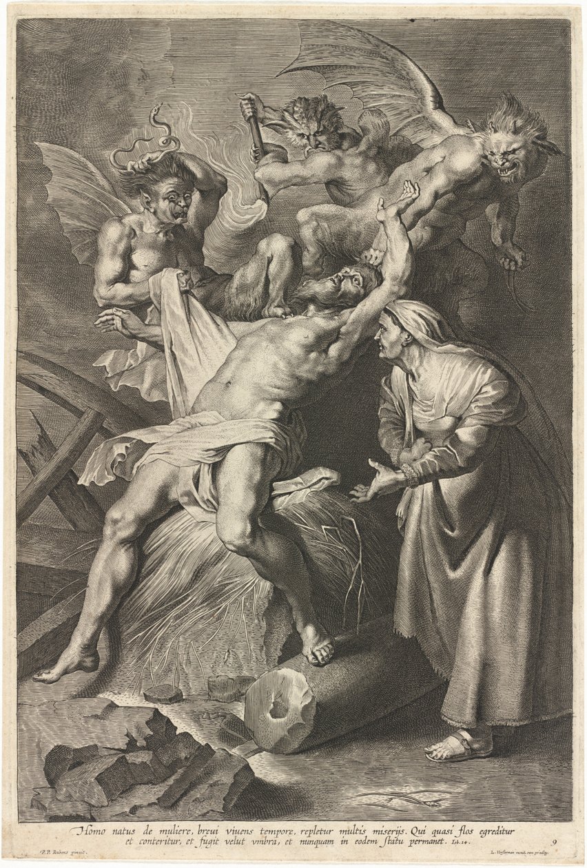Job Tormented by Demons and Abused by His Wife by Lucas Emil Vorsterman after Sir Peter Paul Rubens