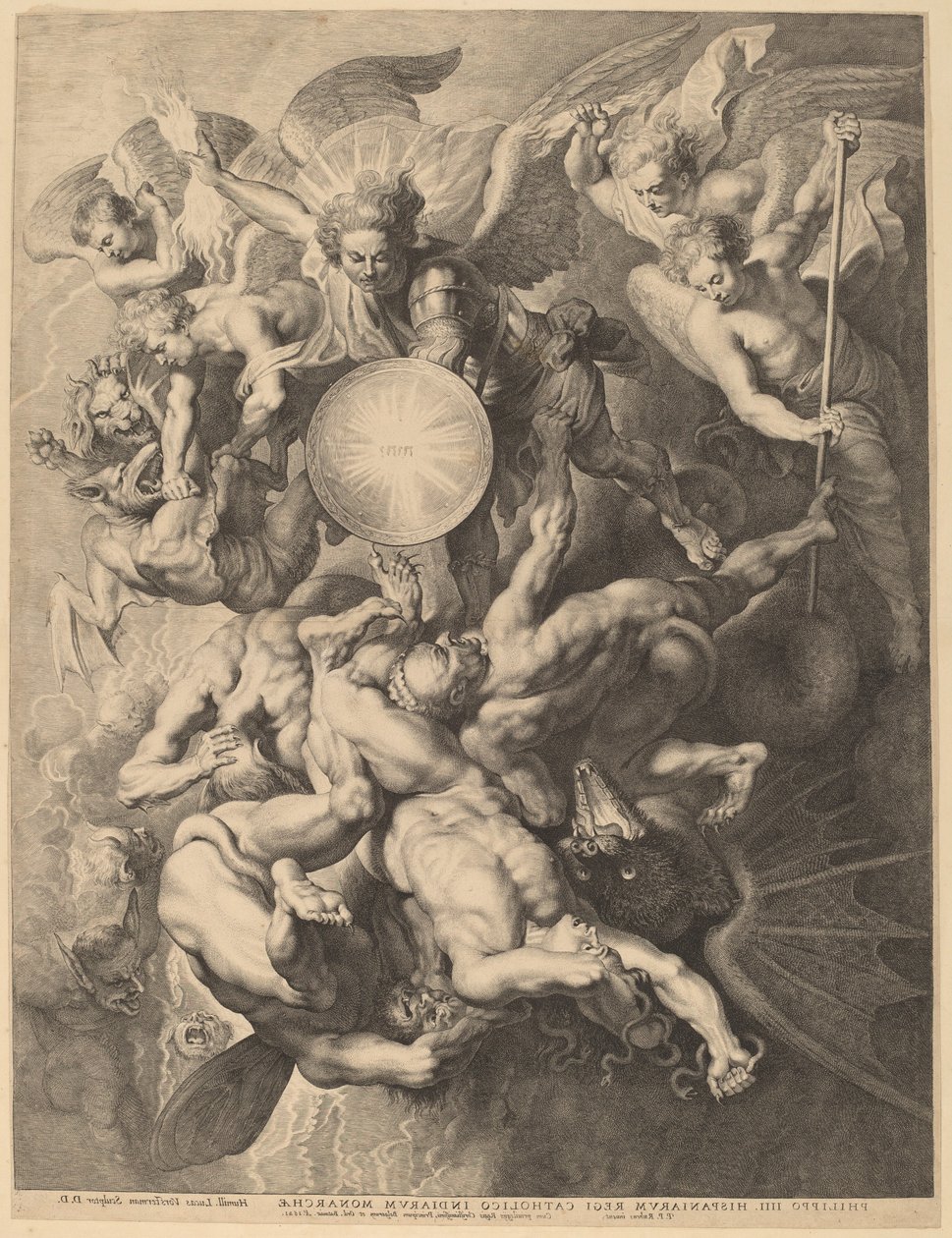 The Fall of the Rebel Angels by Lucas Emil Vorsterman after Sir Peter Paul Rubens