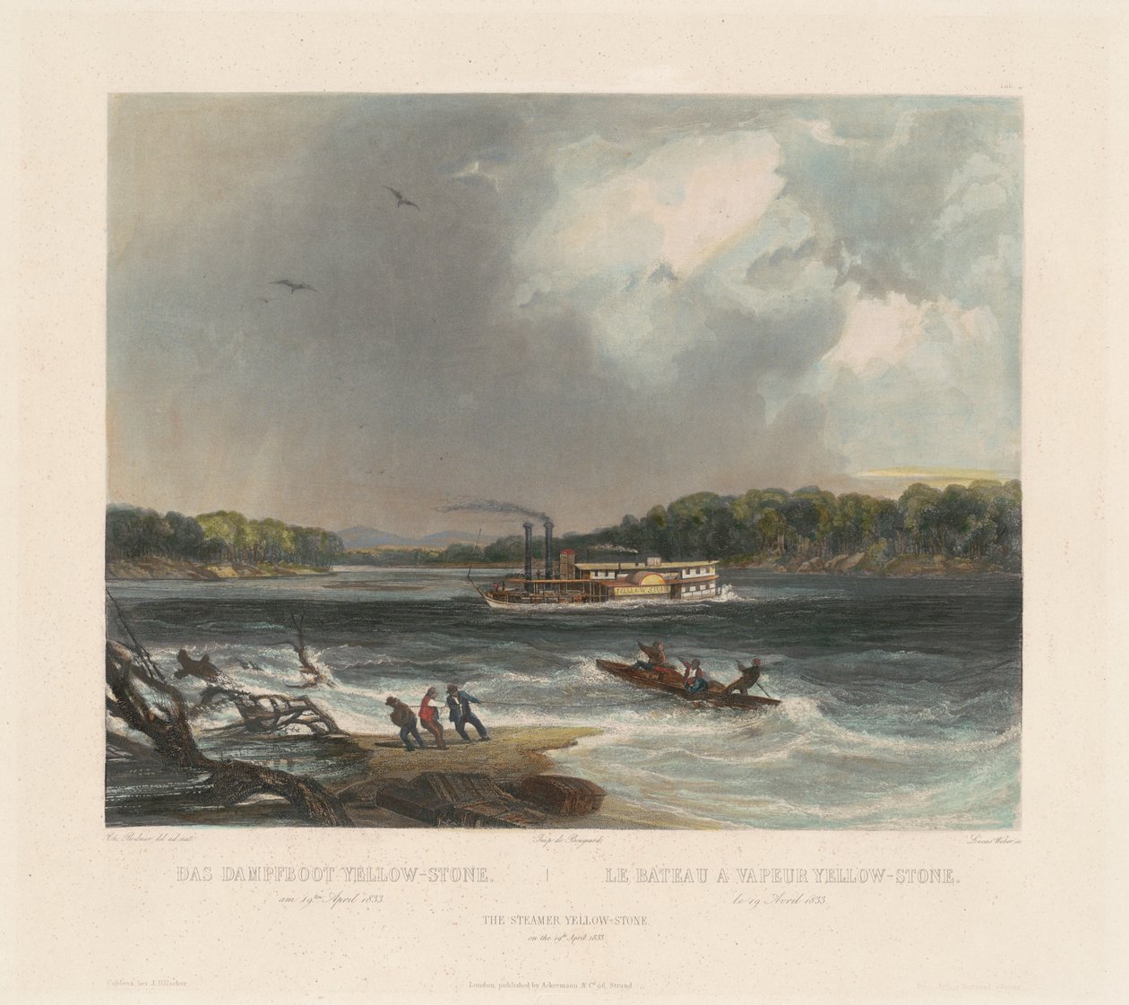 The Steamer Yellow-stone by Lucas Weber after Karl Bodmer