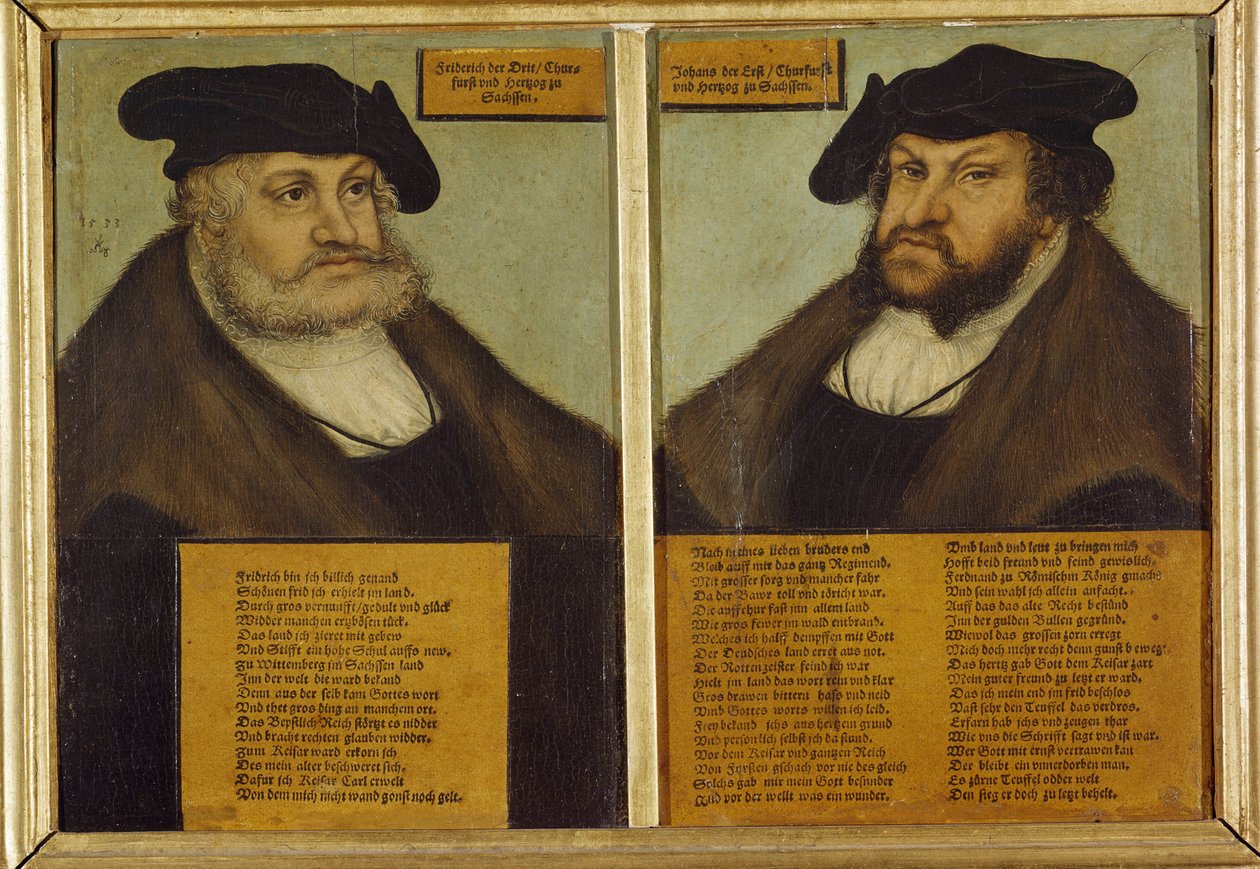 Double portrait of Frederick III of Saxony by Lucas the Elder Cranach