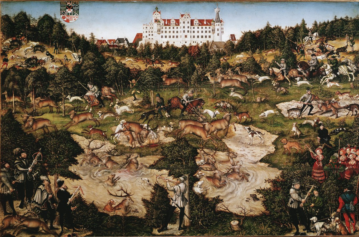 Hunt in Honor of Charles V at Torgau Castle by Lucas the Elder Cranach