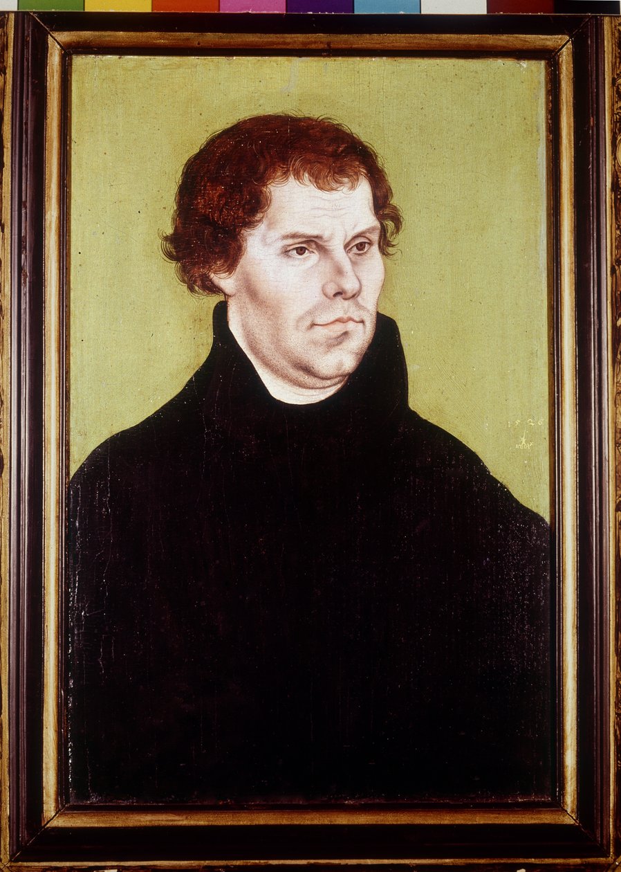 Portrait of Martin Luther, Painting by Cranach by Lucas the Elder Cranach