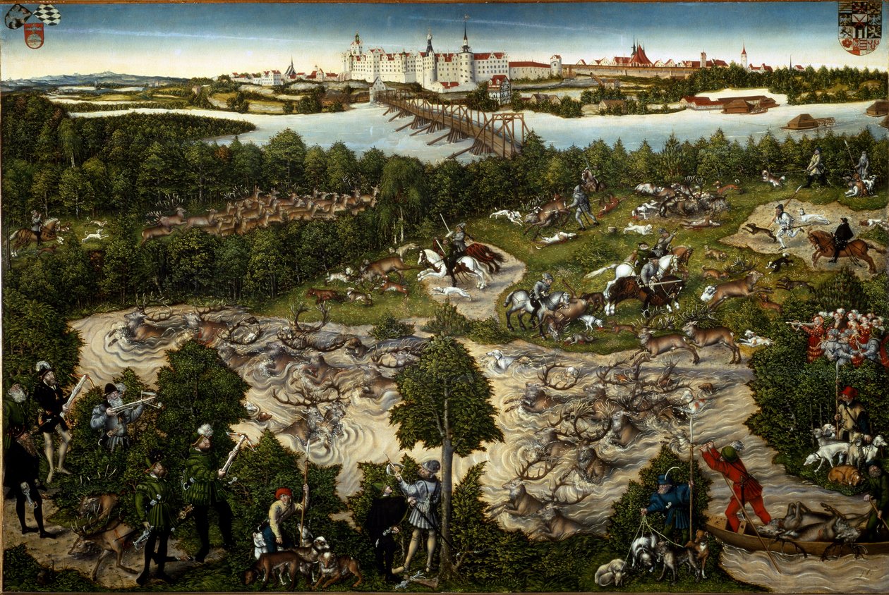 Stag Hunt of Elector John Frederick by Lucas the Younger Cranach