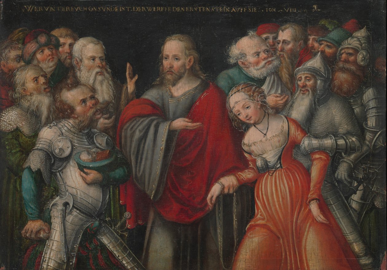 Christ and the Adulteress, c.1545-50 by Lucas the Younger studio of Cranach