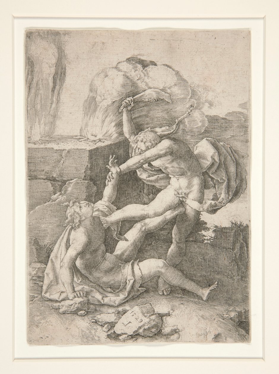 Cain Killing Abel, from the History of Adam and Eve by Lucas van Leyden
