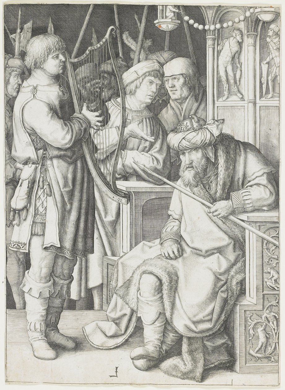 David Playing the Harp before Saul by Lucas van Leyden