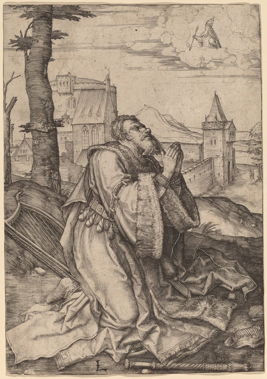 David Praying by Lucas van Leyden