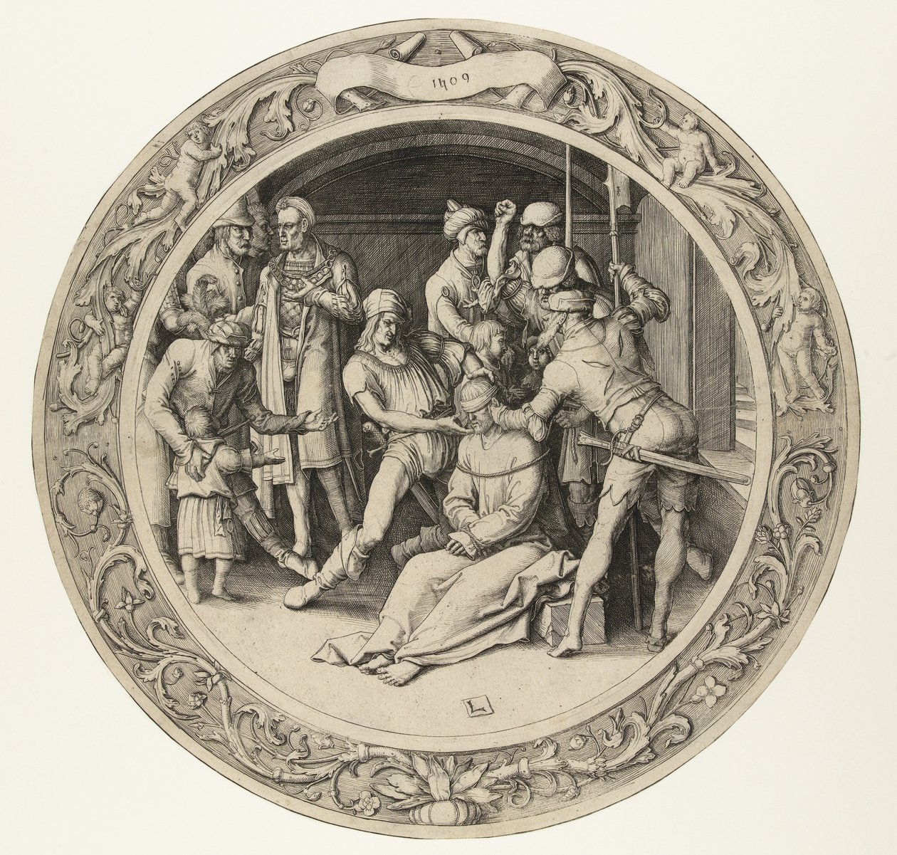 The Mocking of Christ, The Round Passion (series title) by Lucas van Leyden