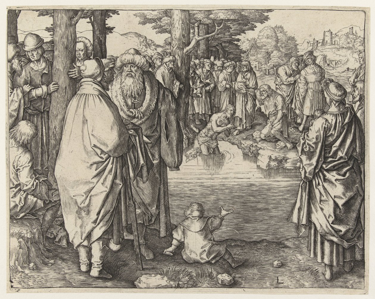 The Baptism of Christ in the Jordan by Lucas van Leyden