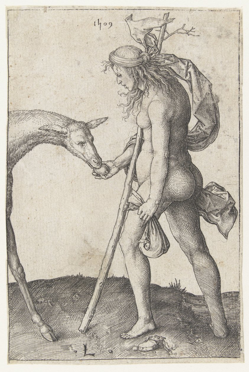 Young Woman with Hind by Lucas van Leyden