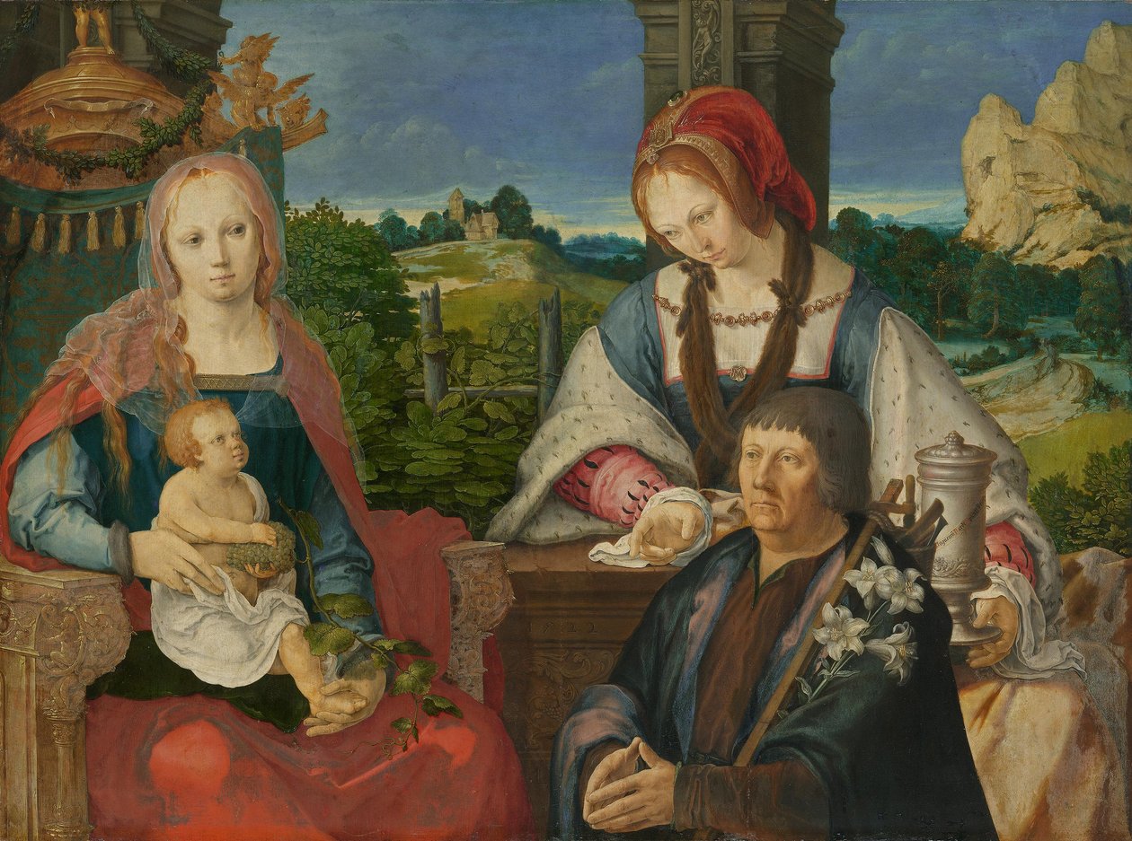 Mary with Child, St Mary Magdalene and Donor (separated outer panel, inv. no. 7713) by Lucas van Leyden