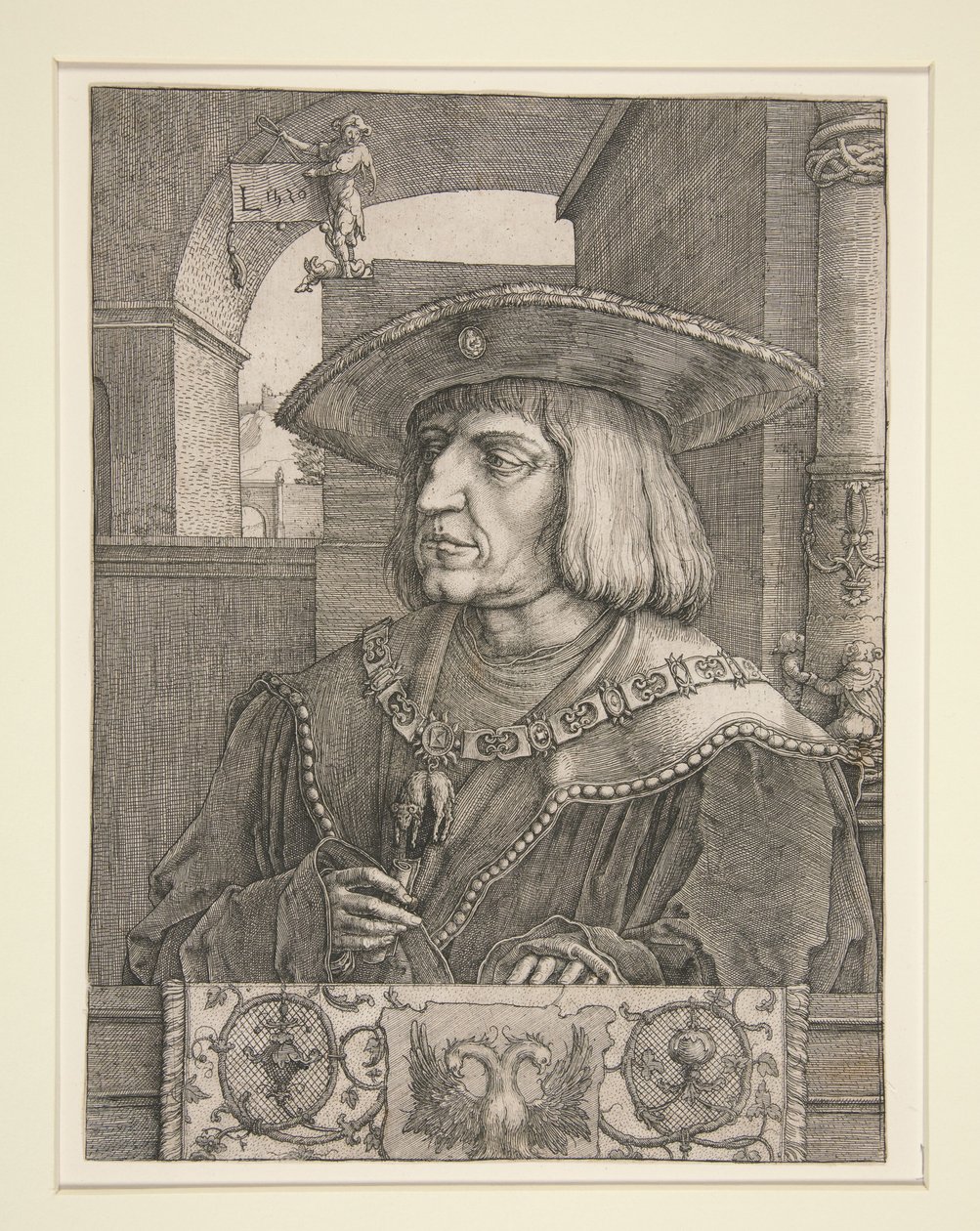 Portrait of Emperor Maximilian I by Lucas van Leyden
