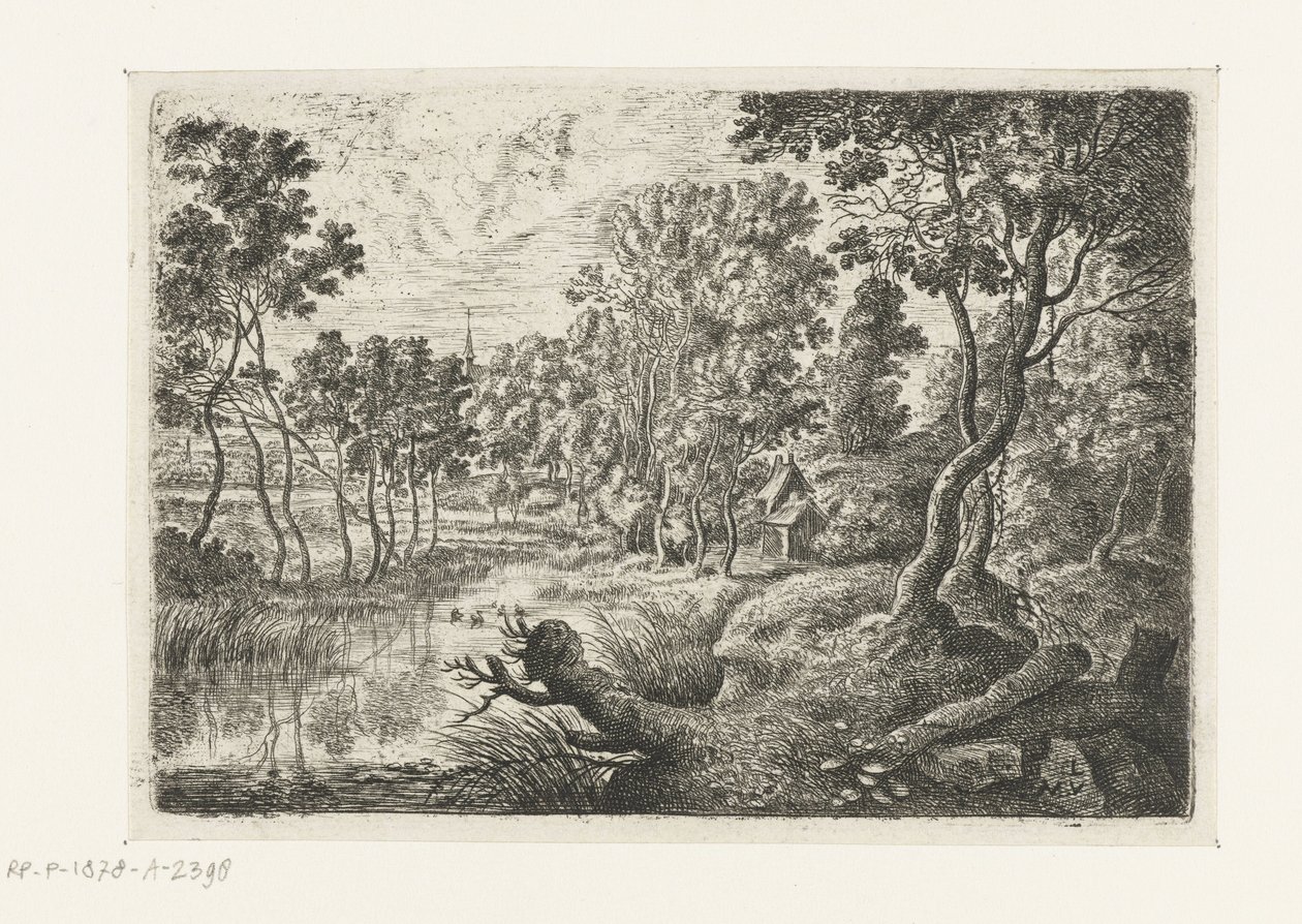 Landscape with a Stream, Six Landscapes (series title) by Lucas van Uden