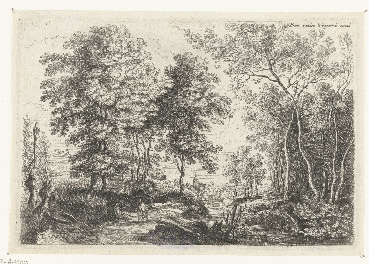 Landscape with a Stream Through a Forest by Lucas van Uden