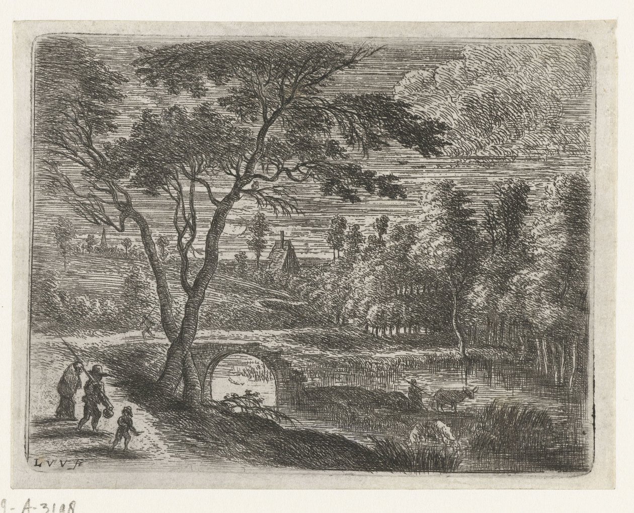 Landscape with Ruins of a Bridge (Small Landscapes Series) by Lucas van Uden
