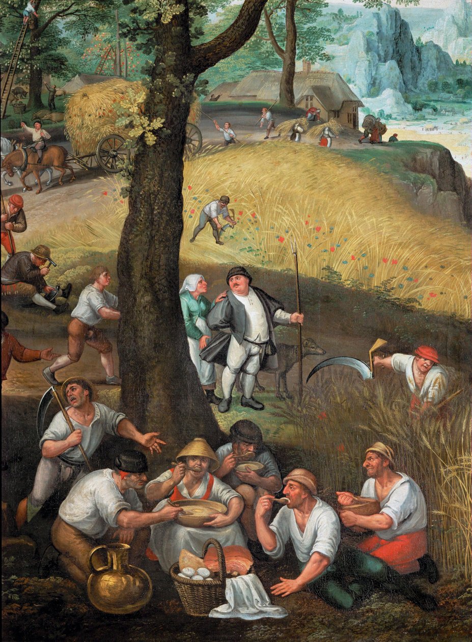 Summer Landscape: Harvesters Resting and Eating by Lucas van Valckenborch