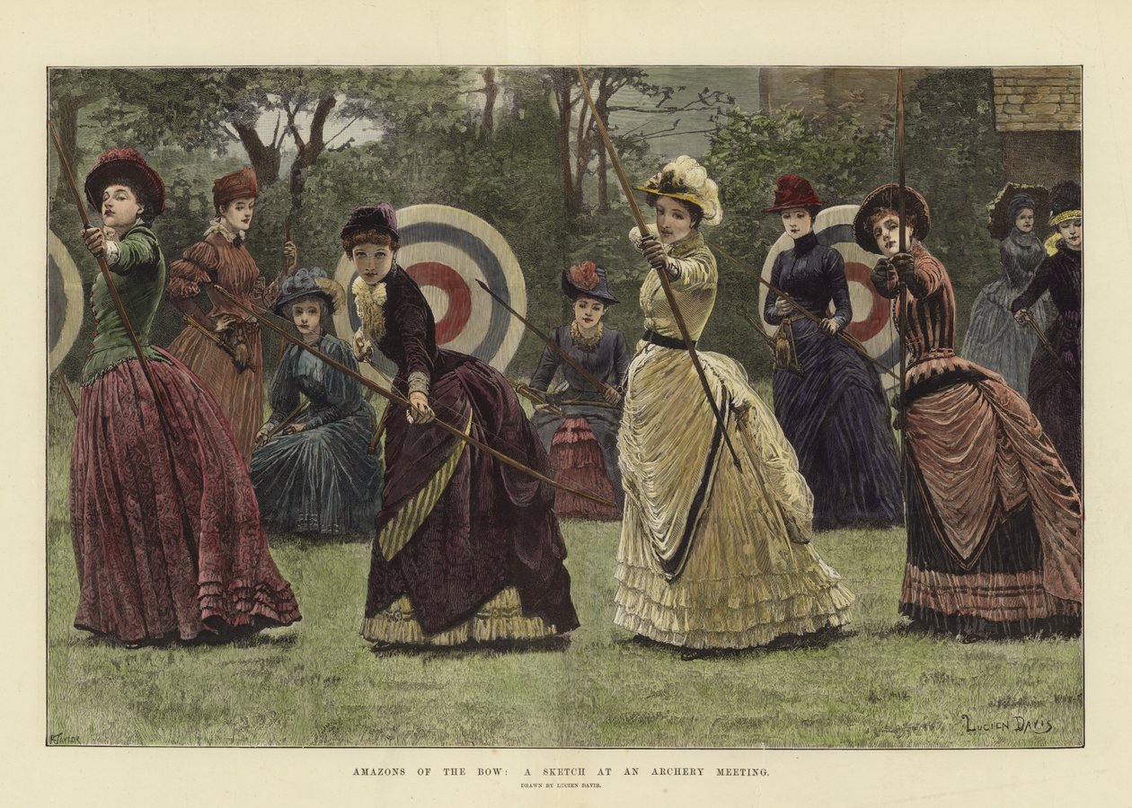 Amazons of the Bow: A Sketch at an Archery Meeting by Lucien Davis