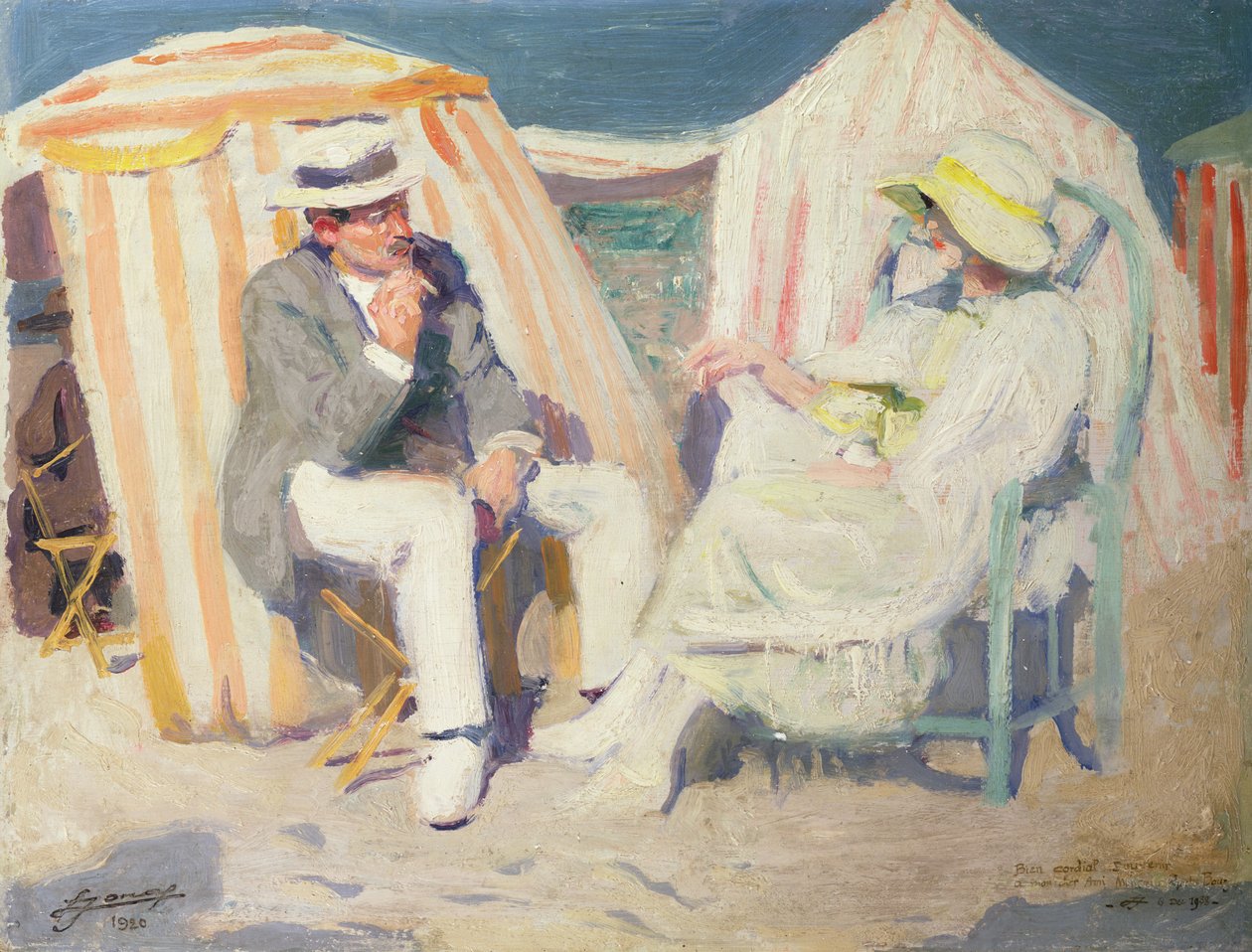 Conversation on the Beach by Lucien Hector Jonas