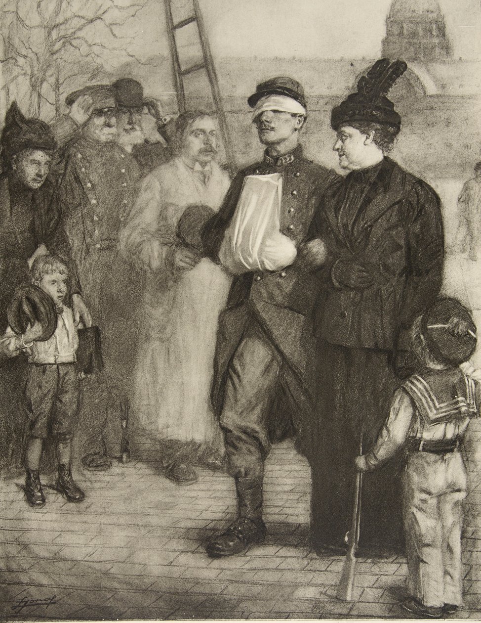 Greeting the Wounded by Lucien Hector Jonas