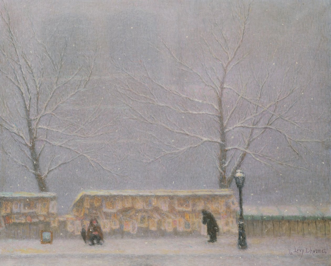 Notre-Dame, seen from the Left Bank, in snowy weather by Lucien Levy Dhurmer