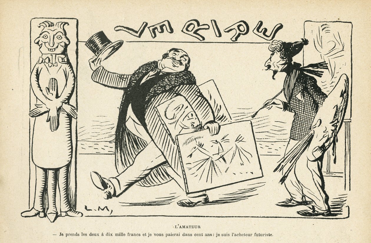Illustration in Le Rire, 02/03/12 - The Amateur by Lucien Metivet