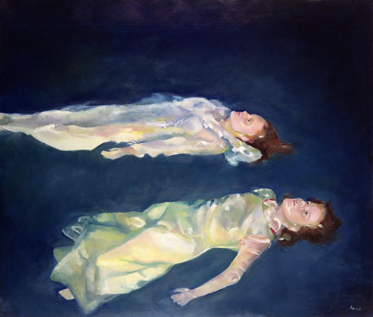 Two Girls Floating by Lucinda Arundell