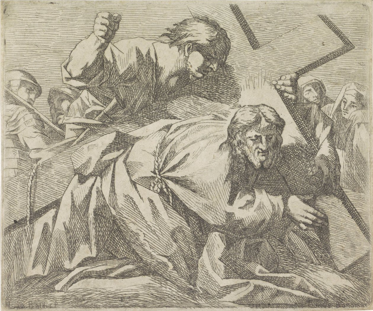 Christ Collapsing Under the Weight of the Cross by Lucio Bononi
