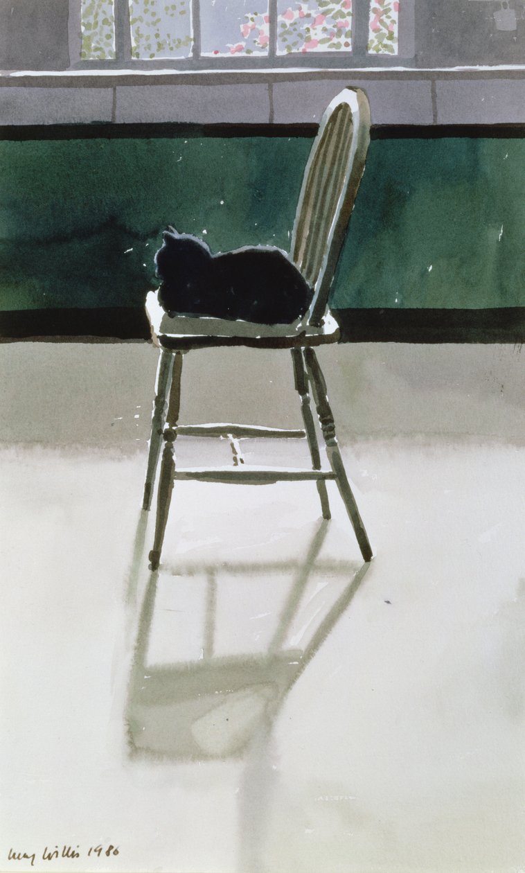 Cat on a Chair, 1986 by Lucy Willis