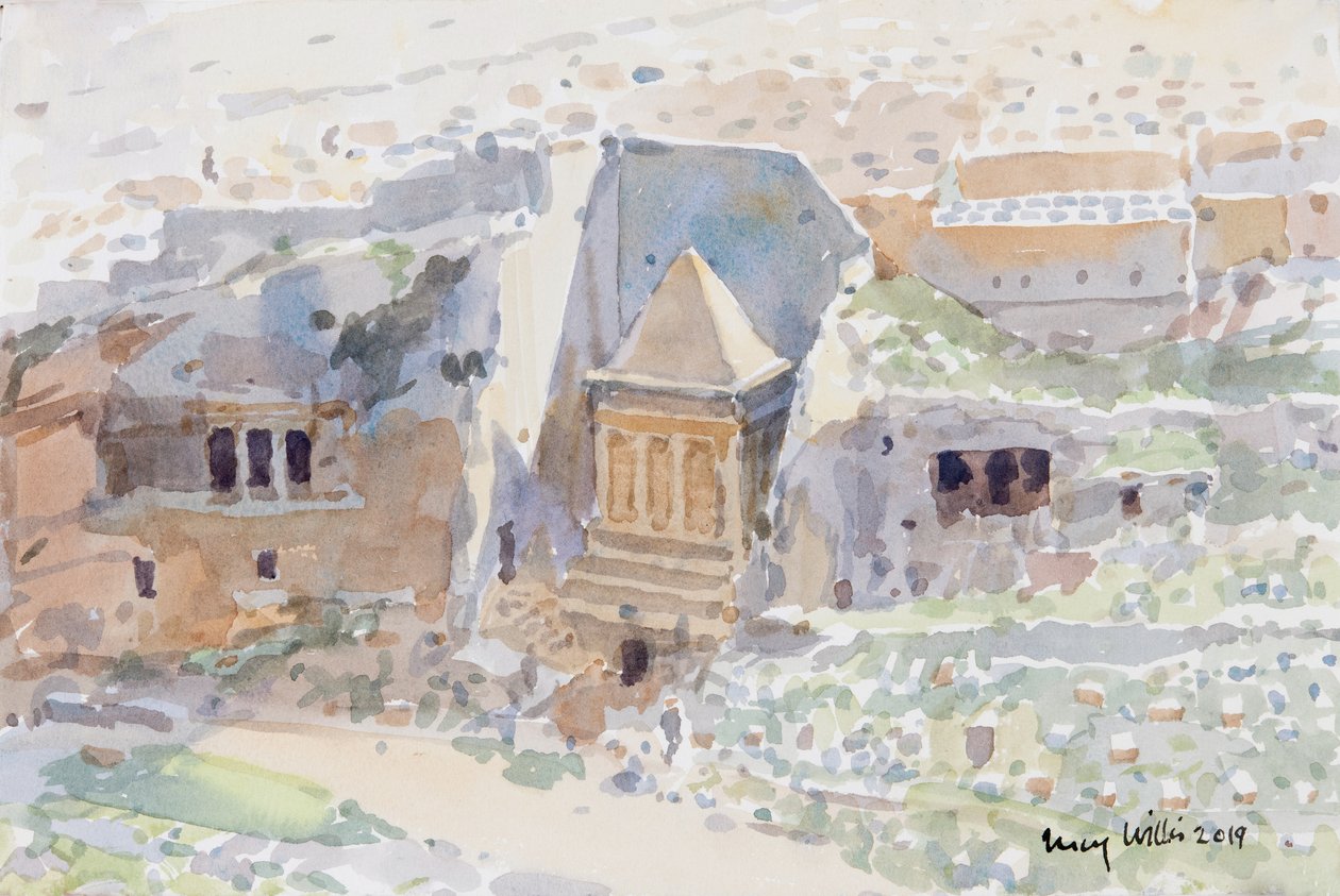 Ancient Tombs in the Kidron Valley, Jerusalem by Lucy Willis