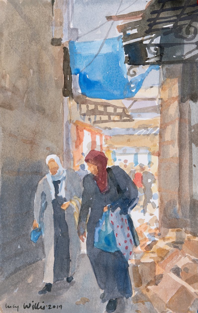 The Blue Awning by the Damascus Gate, Jerusalem by Lucy Willis