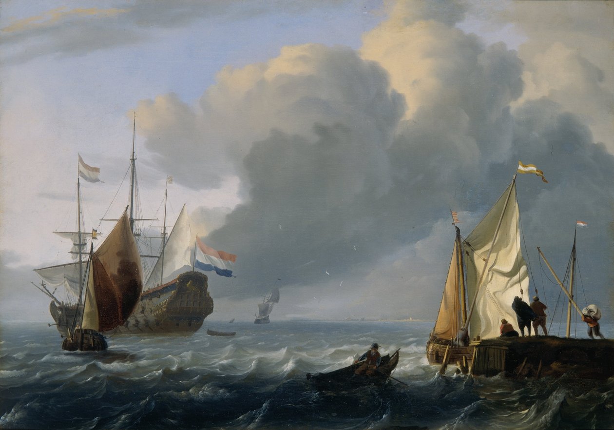 Dutch Frigate and Other Ships Off the Coast, c.1690 by Ludolf Bakhuizen