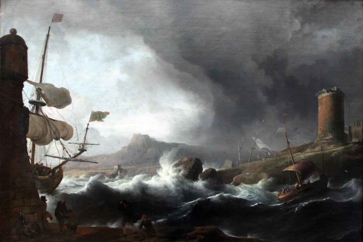 Stormy Seas on a Mountainous Coast by Ludolf Bakhuizen