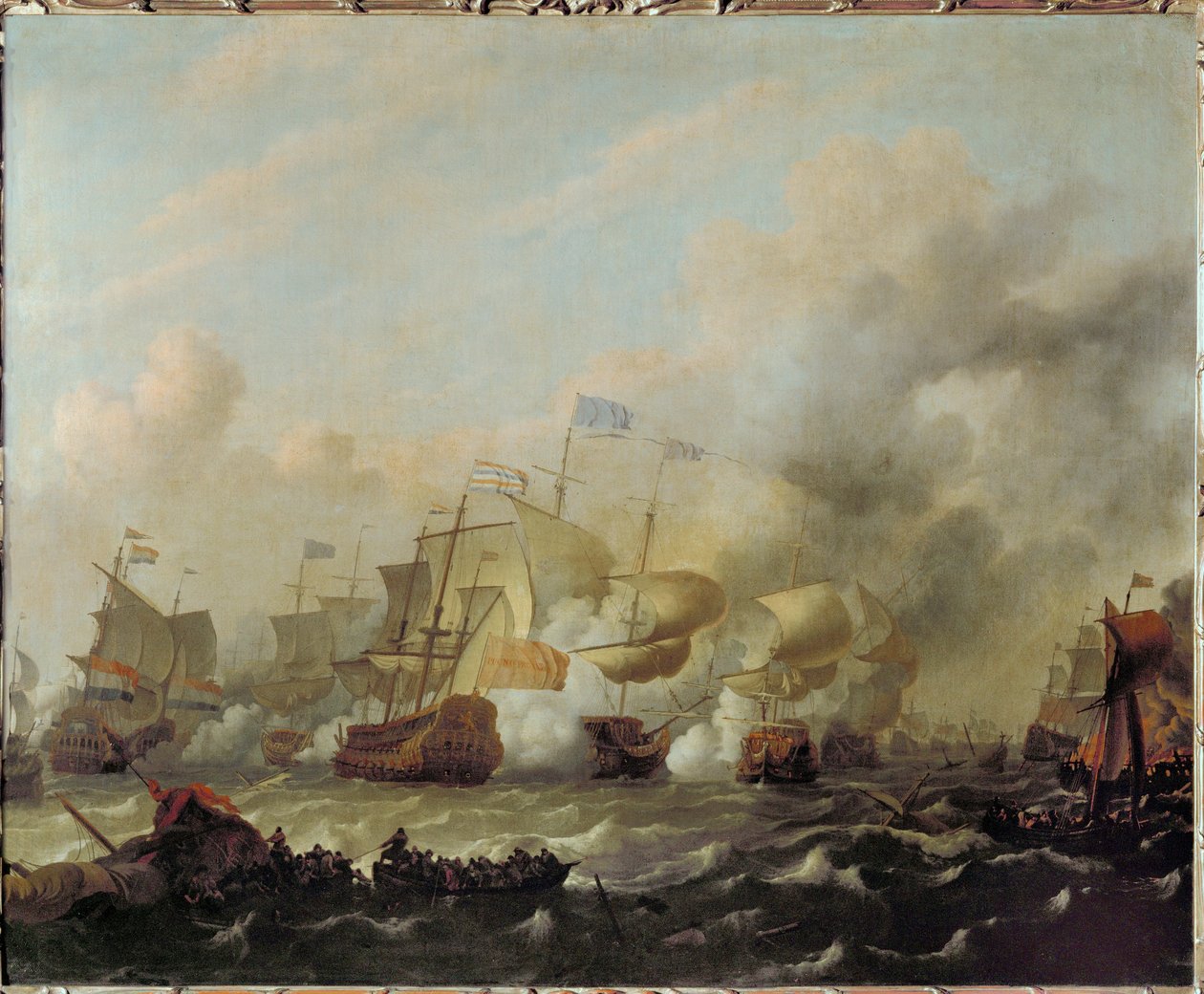Last naval battle in the Dutch-English War by Ludolf I Backhuyzen