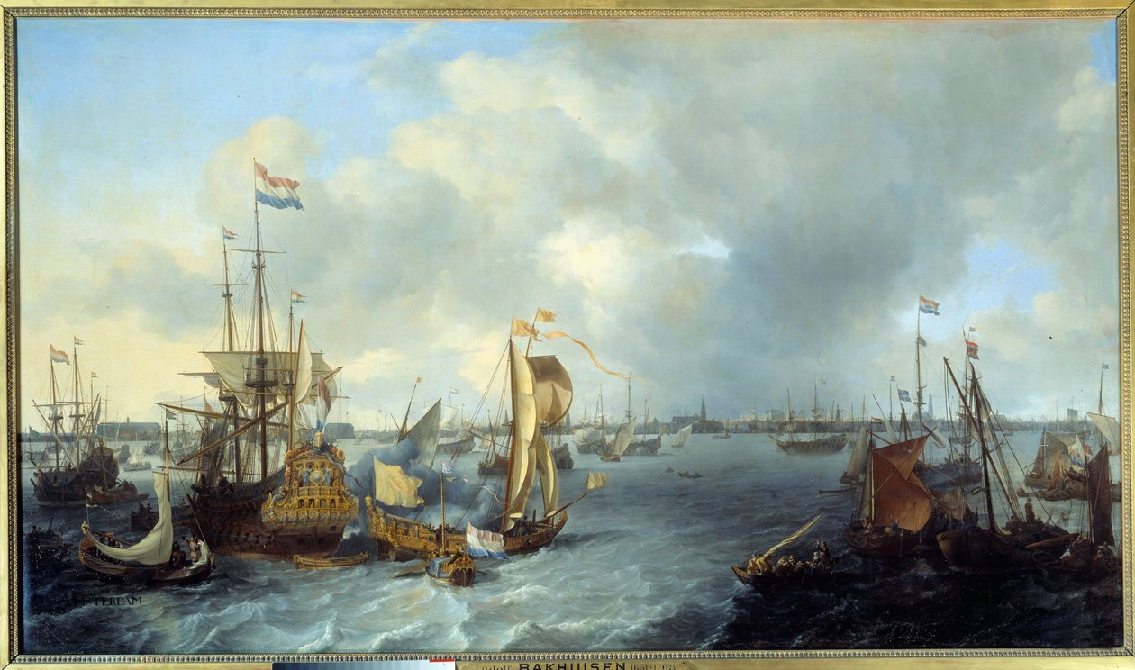 View of Amsterdam Harbour from the Ij (1666) by Ludolf I Backhuyzen