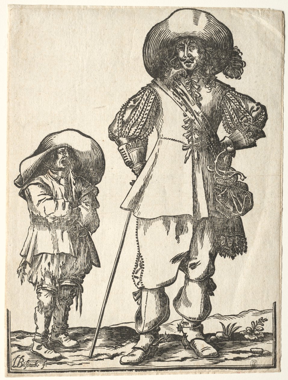 Standing Cavalier and Beggar Boy by Ludolph Büsinck