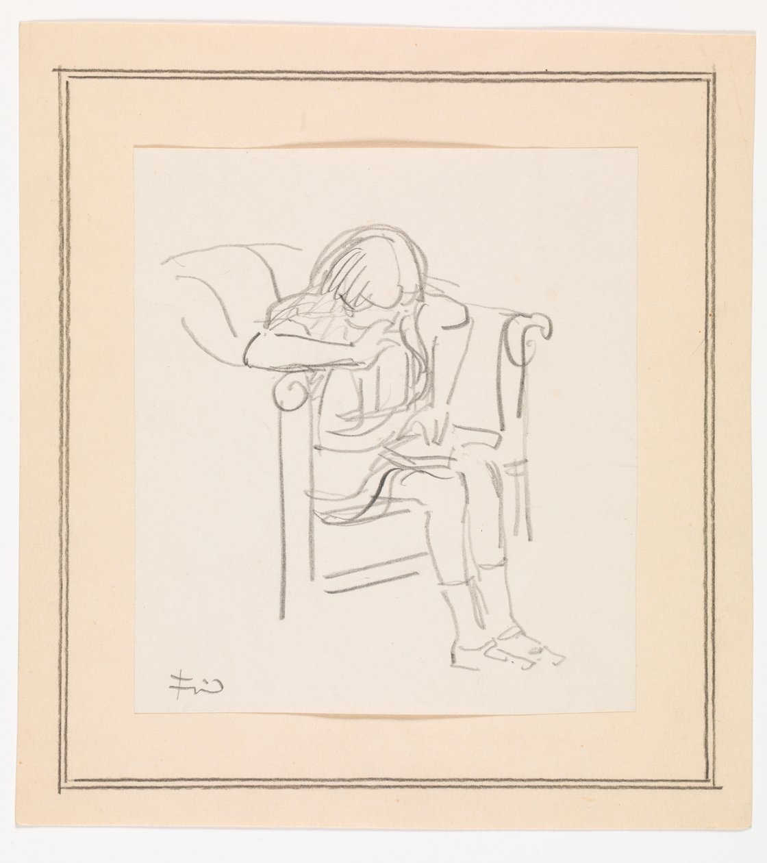 Girl Sitting in a Chair and Reading by Ludvig Find