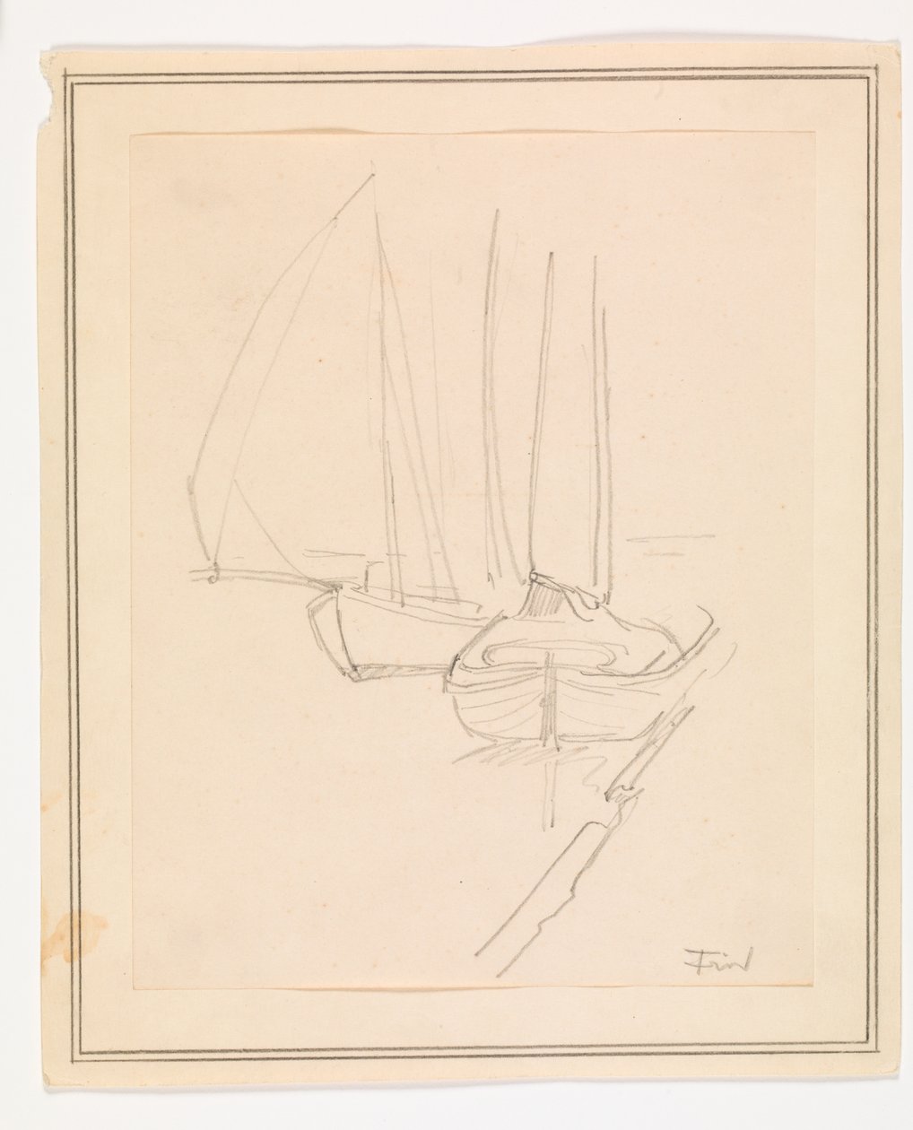 Sailboats at a Quay by Ludvig Find